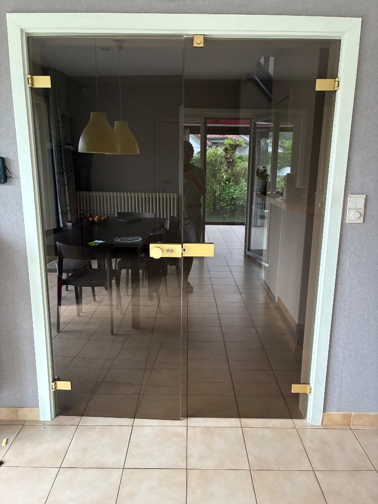 Glazen dubbele deur, Ophalen, Gebruikt, 120 cm of meer, Binnendeur