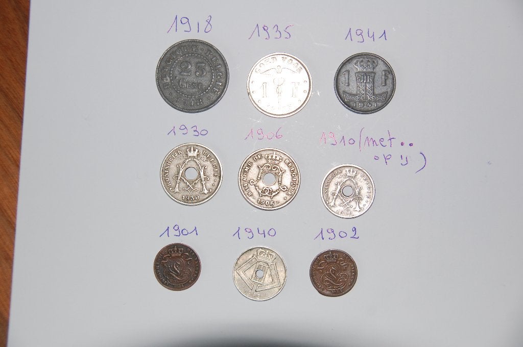 BELGIQUE : joli lot avec 9 meilleures pièces 1901-1941, Envoi, Série