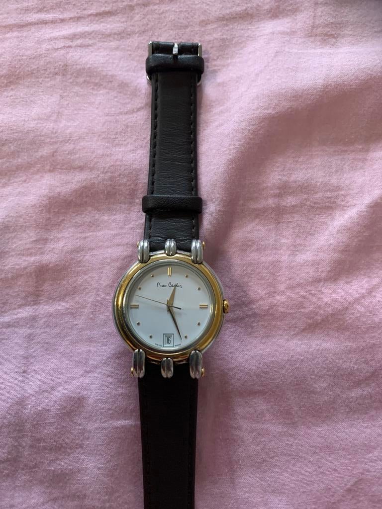 Nieuwe pierre cardin, Handtassen en Accessoires, Horloges | Heren, Leer, Polshorloge, Zo goed als nieuw, Zilver