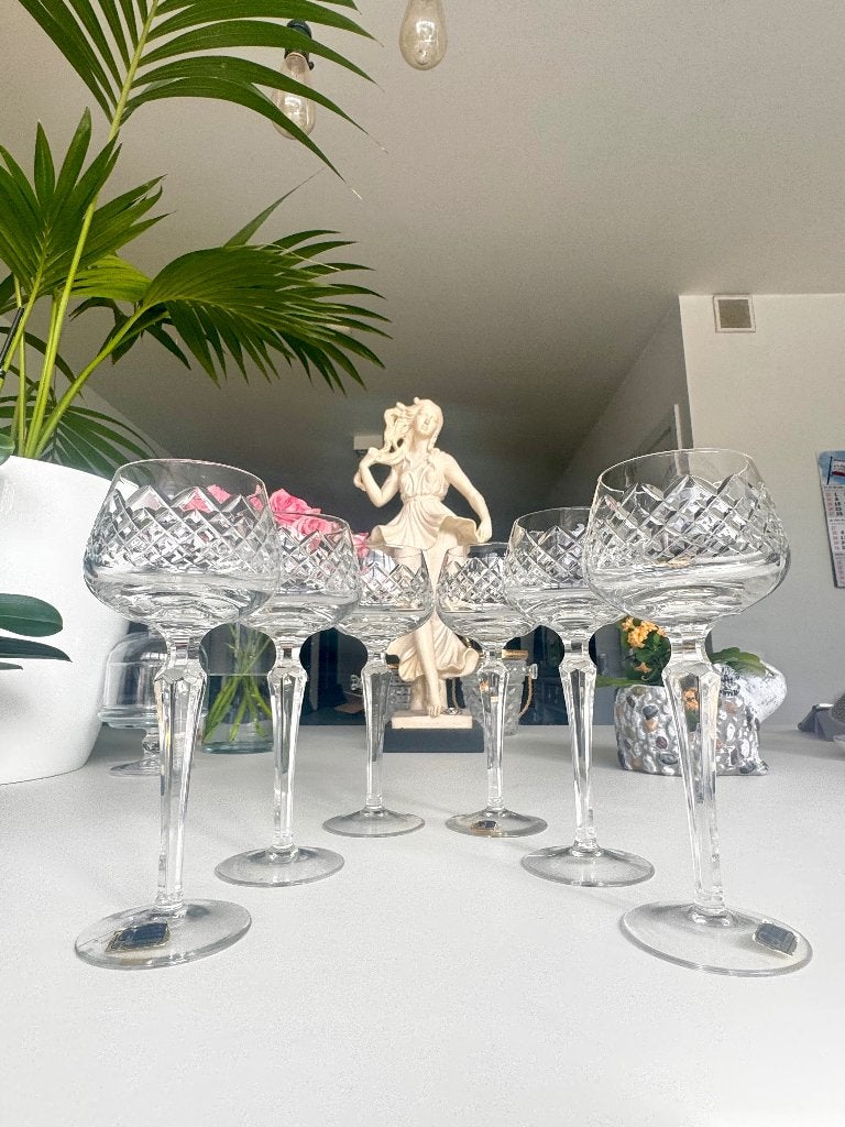 6 vintage kristallen wijnglazen van loodkristal Bleikristall, Antiek en Kunst, Antiek | Glaswerk en Kristal, Ophalen