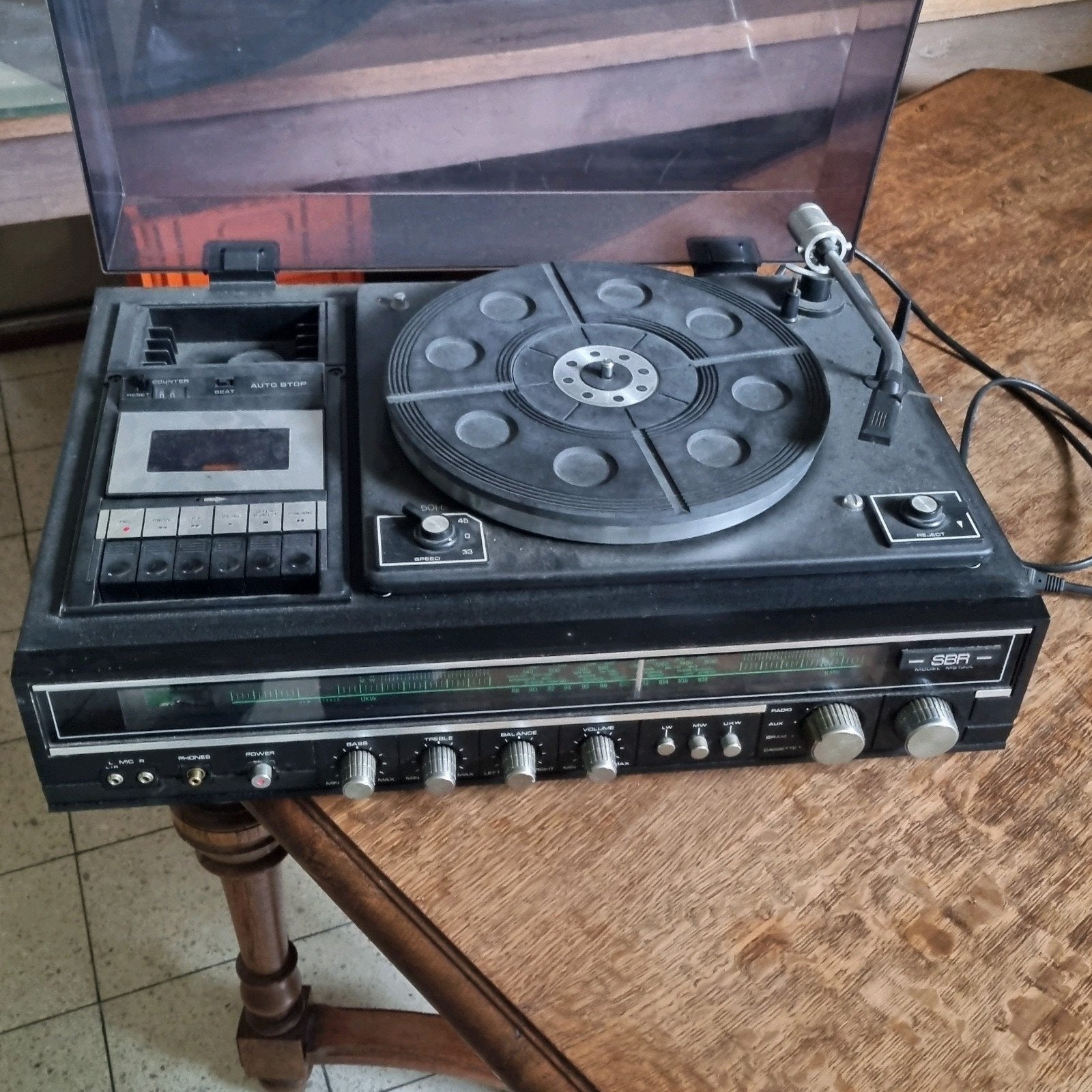 Radio SBR vintage - tourne-disque - magnétophone, Enlèvement, Utilisé, Tourne-disque