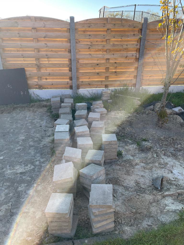 Pavés 20x20x6 cm - 620 pièces, Jardin & Terrasse, Pavé & Dalles, Enlèvement, Briques, 10 m²² ou plus, Béton