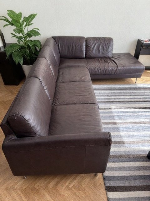 Canapé d'angle IKEA en cuir marron, À DONNER, Maison & Meubles, Canapés | Coins salons complets, Enlèvement, Utilisé, Cuir