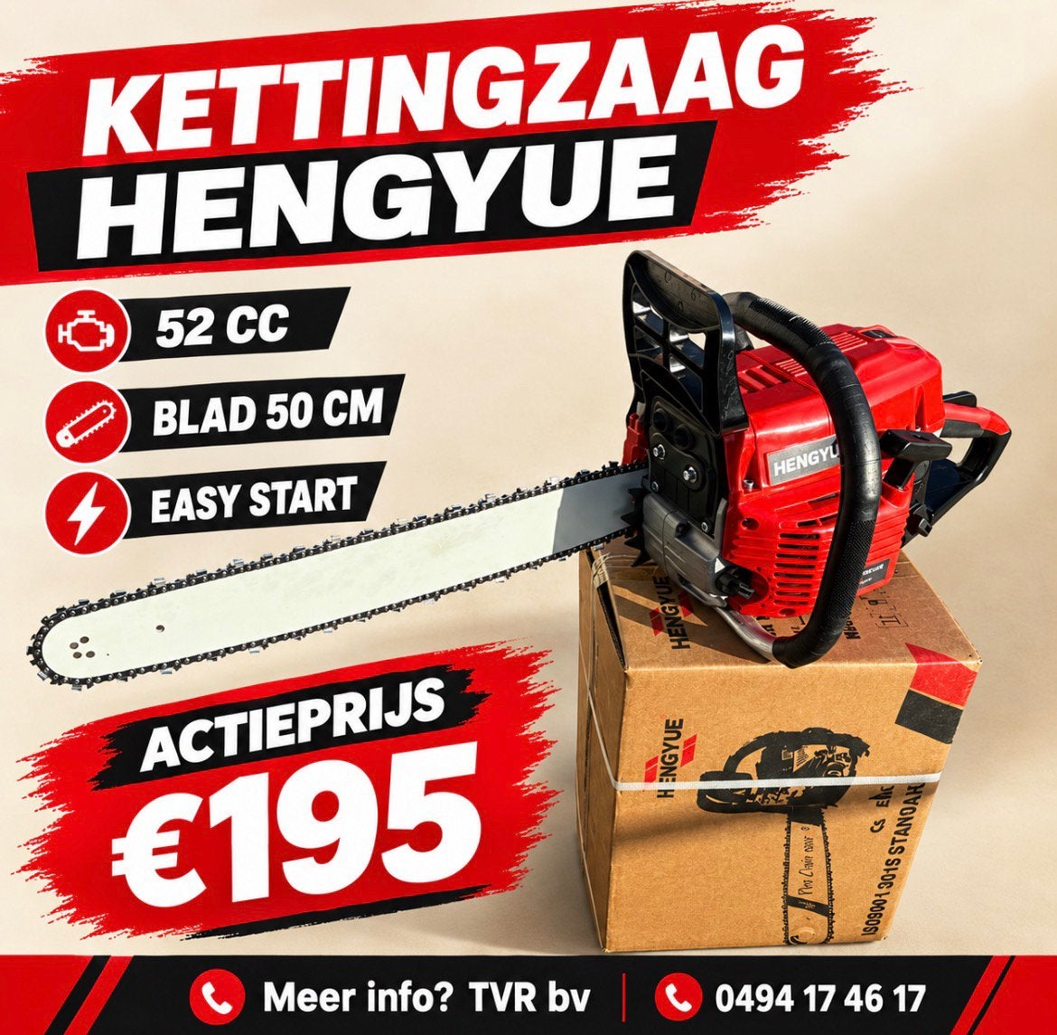 Nieuwe kettingzaag 52cc, Enlèvement, Neuf