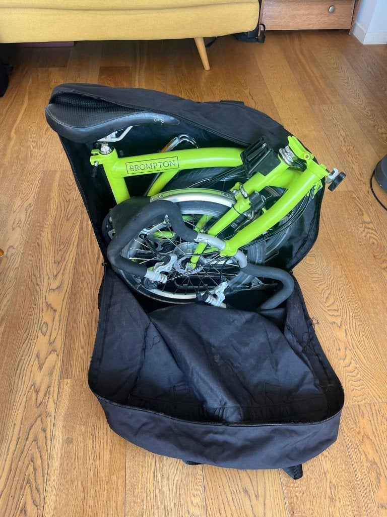 Sac de transport BROMPTON, Vélos & Vélomoteurs, Enlèvement, Comme neuf, Totalement pliable, Brompton