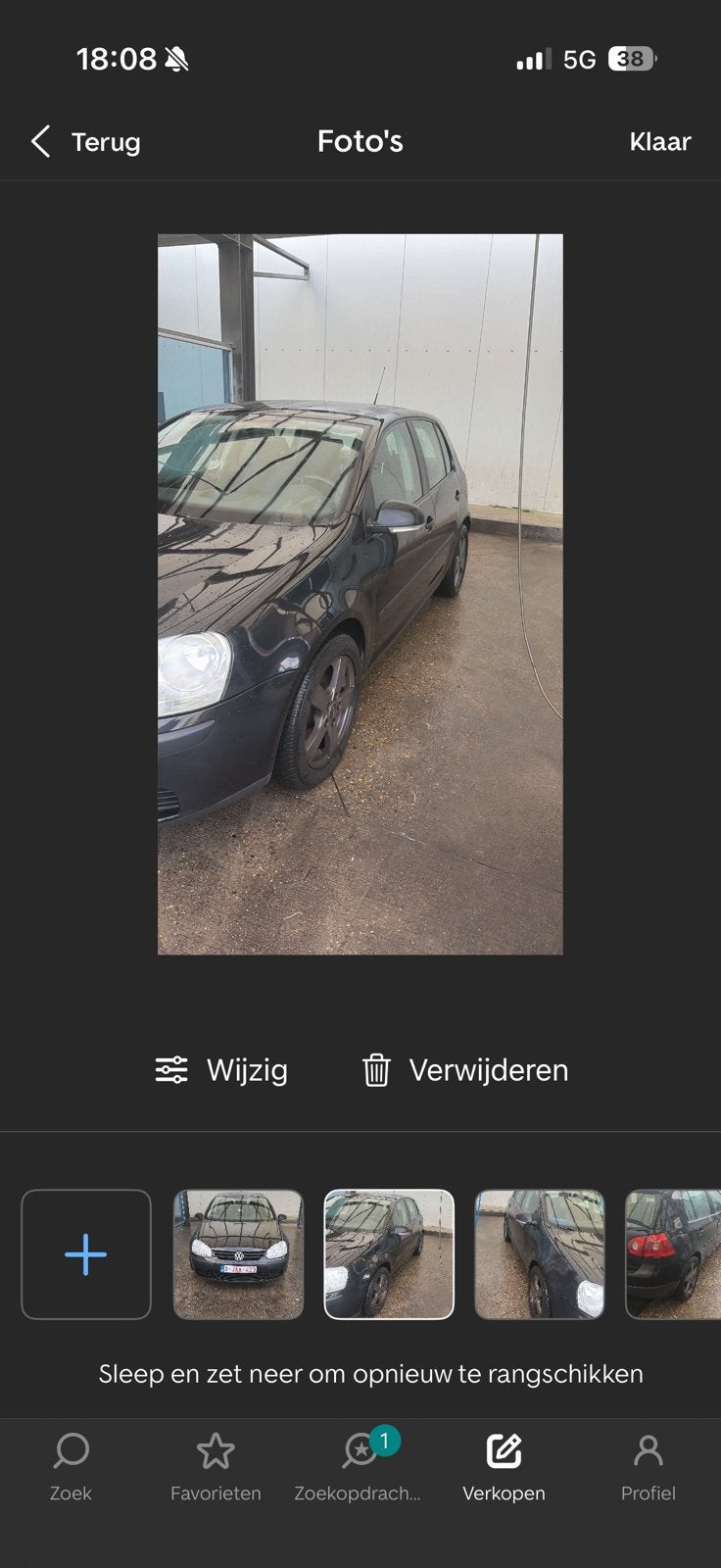 Volkswagen golf 5 2007, Voorwielaandrijving, Stof, https://public.car-pass.be/verify/0785-3421-4126, Zwart