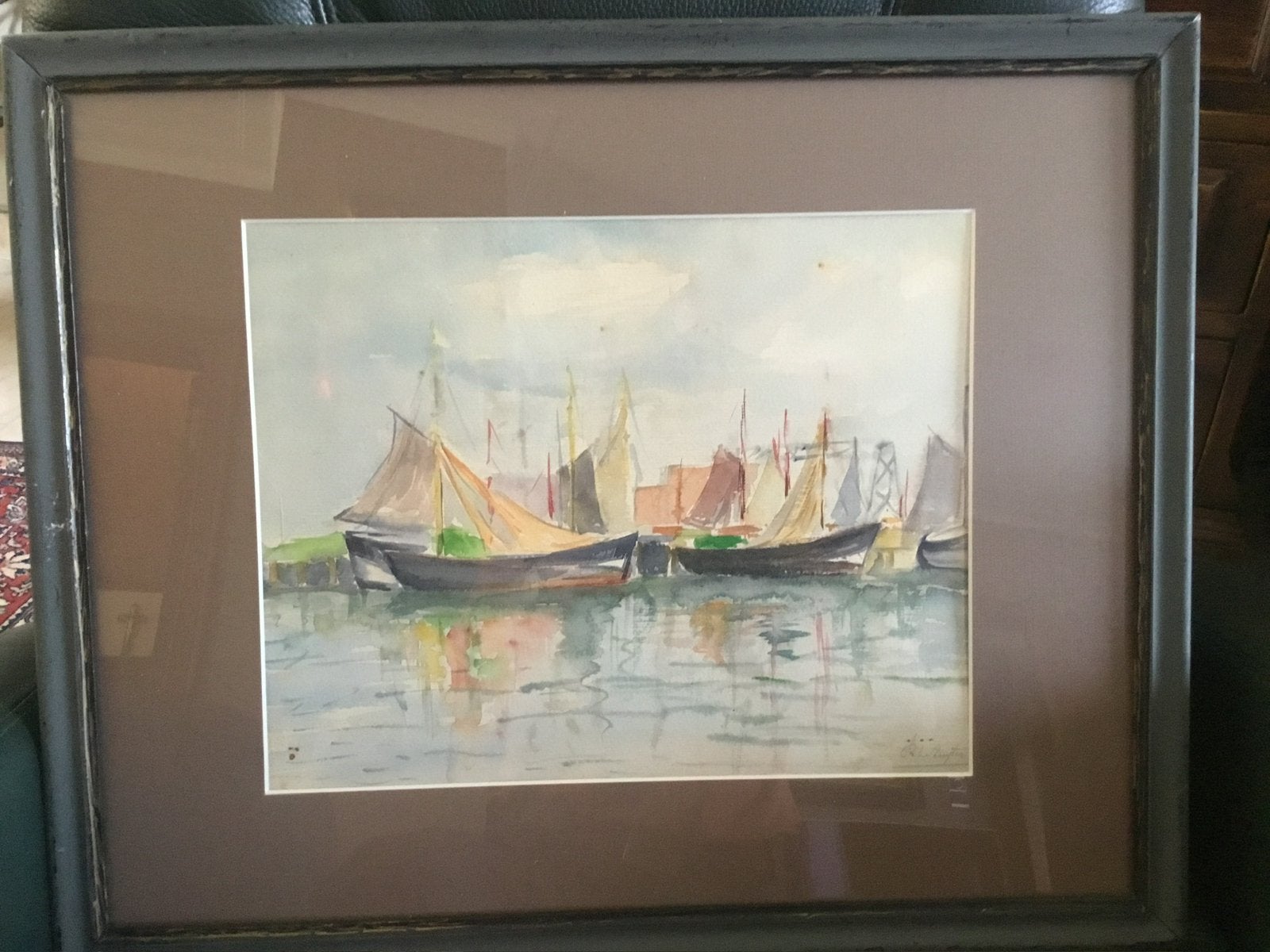 R.(René) De Ruyter-afmeting met kader53,5cmX44cm.Akwarel, Antiek en Kunst, Ophalen