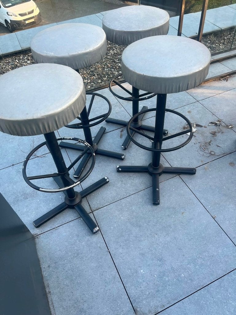 Retro barkrukken 4 stuks, Huis en Inrichting, Barkrukken, 4 krukken, Ophalen, Gebruikt, Metaal