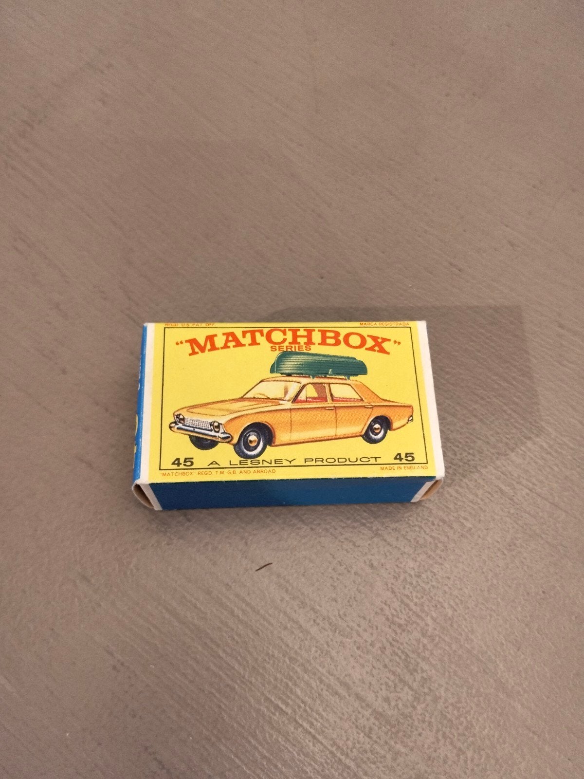 matchbox LEGE E-box 45 Ford Corsair Lesney
GEEN MODEL 
Bied, Hobby en Vrije tijd, Ophalen of Verzenden, Lesney