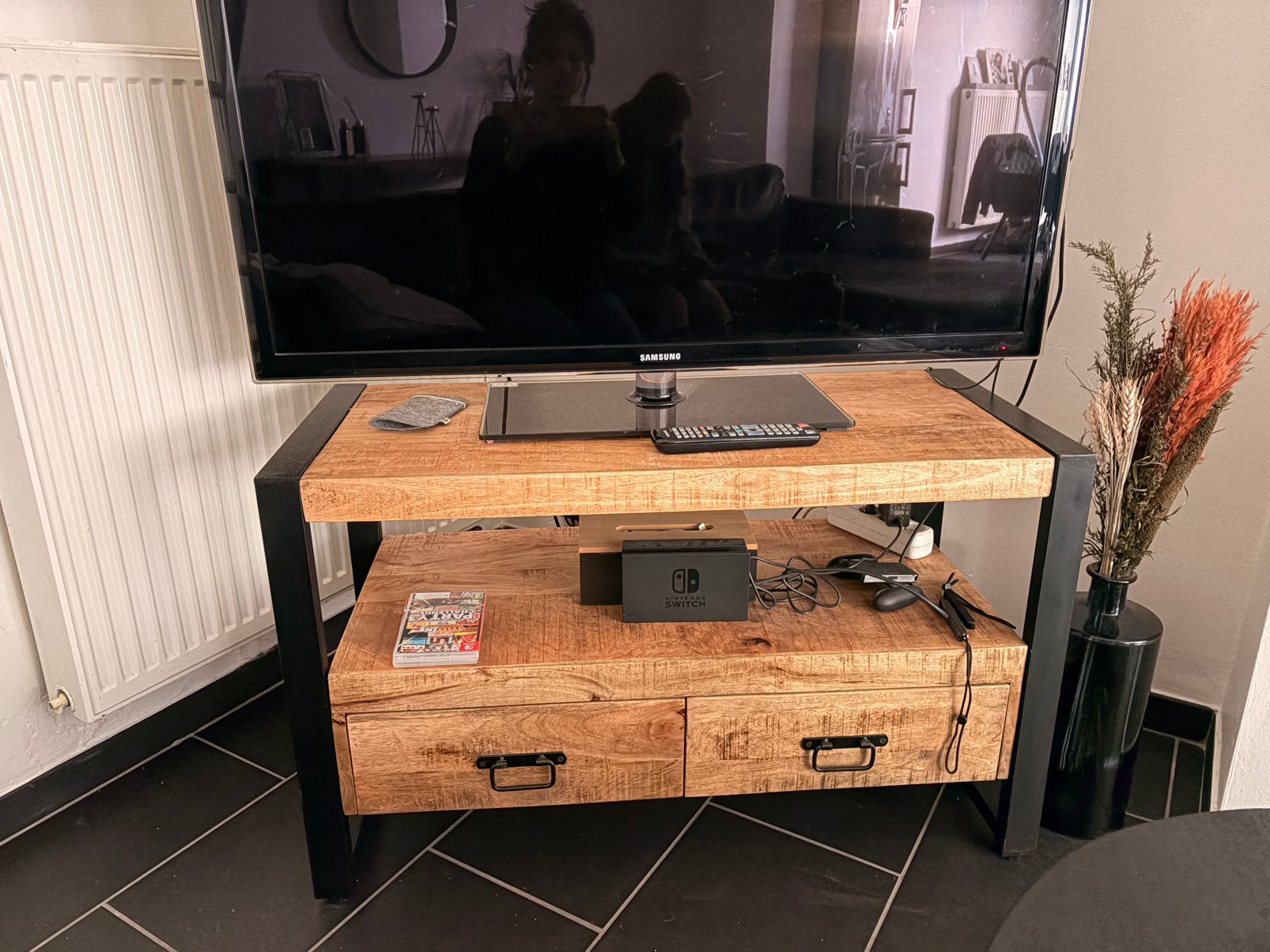 Mango houten tv kast, Ophalen, Nieuw, Industrieel