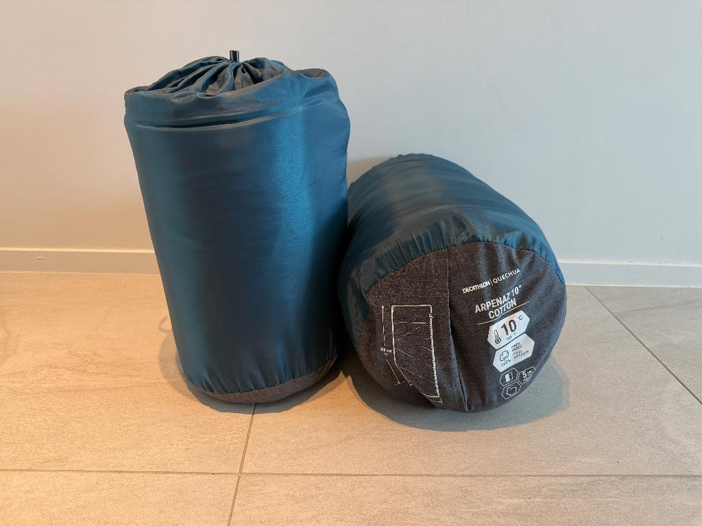 2 sacs de couchage à 10, rectangulaires,, Caravanes & Camping, Enlèvement, Comme neuf