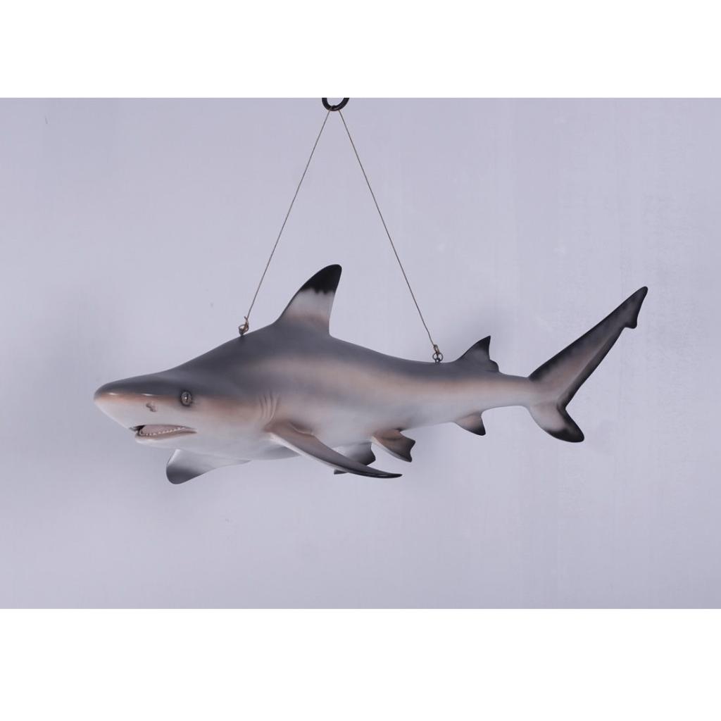 Statue noire Shark Tip Reef — Longueur du requin 115 cm, Enlèvement, Neuf