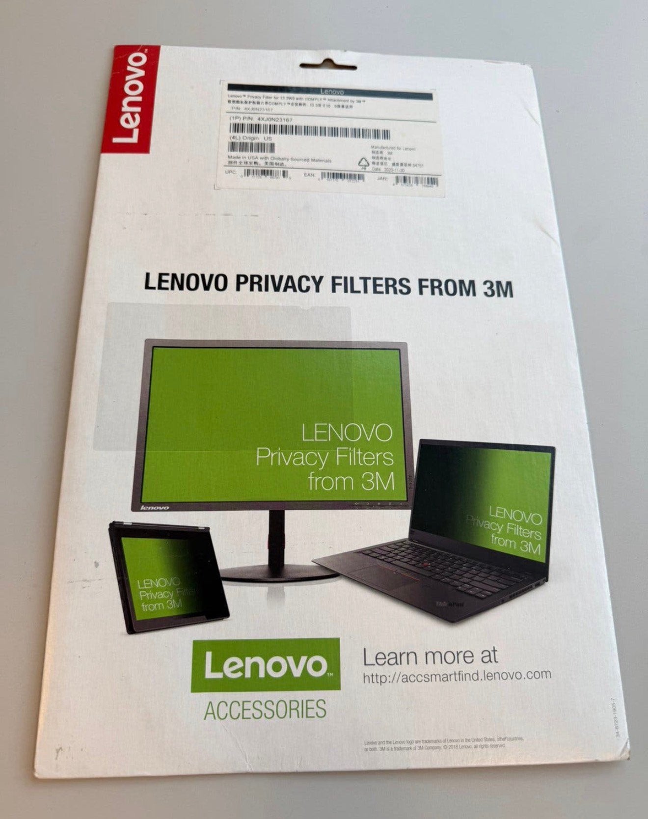 Lenovo Privacy Filter 13.3 Inch - 4XJ0N23167 13” protector, Computers en Software, Ophalen of Verzenden, Nieuw