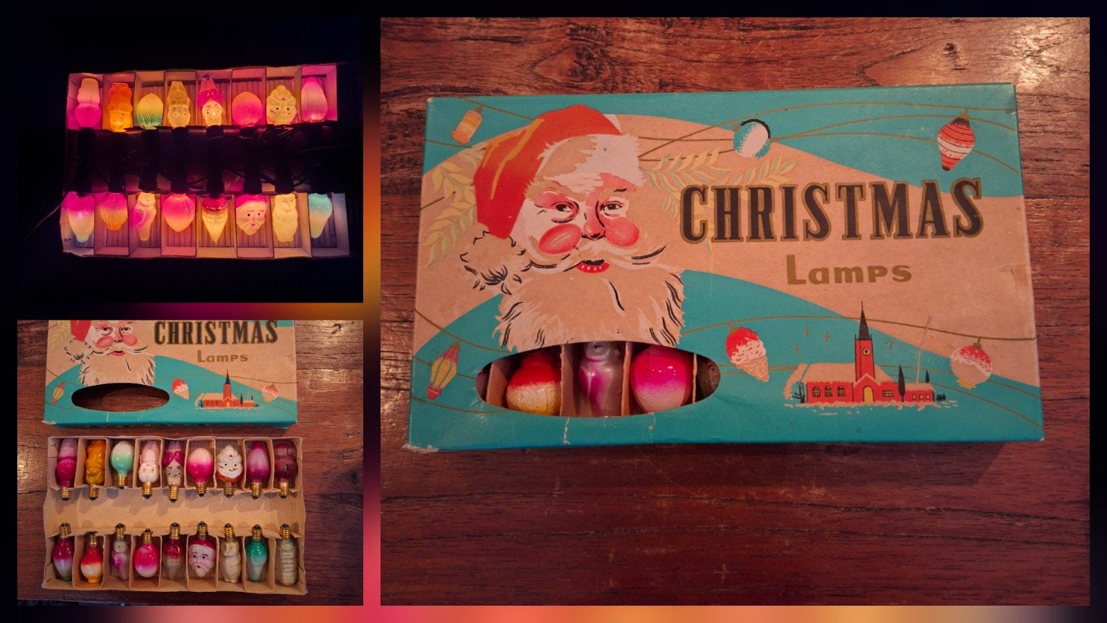 prachtig origineel kerstdoosje met 18 reserve kerstlampjes, Ophalen of Verzenden
