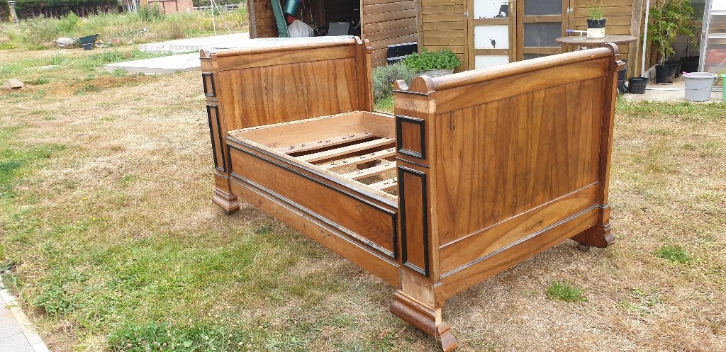 Twijfelaar bed, Antiek, Queen size, Brun, Enlèvement