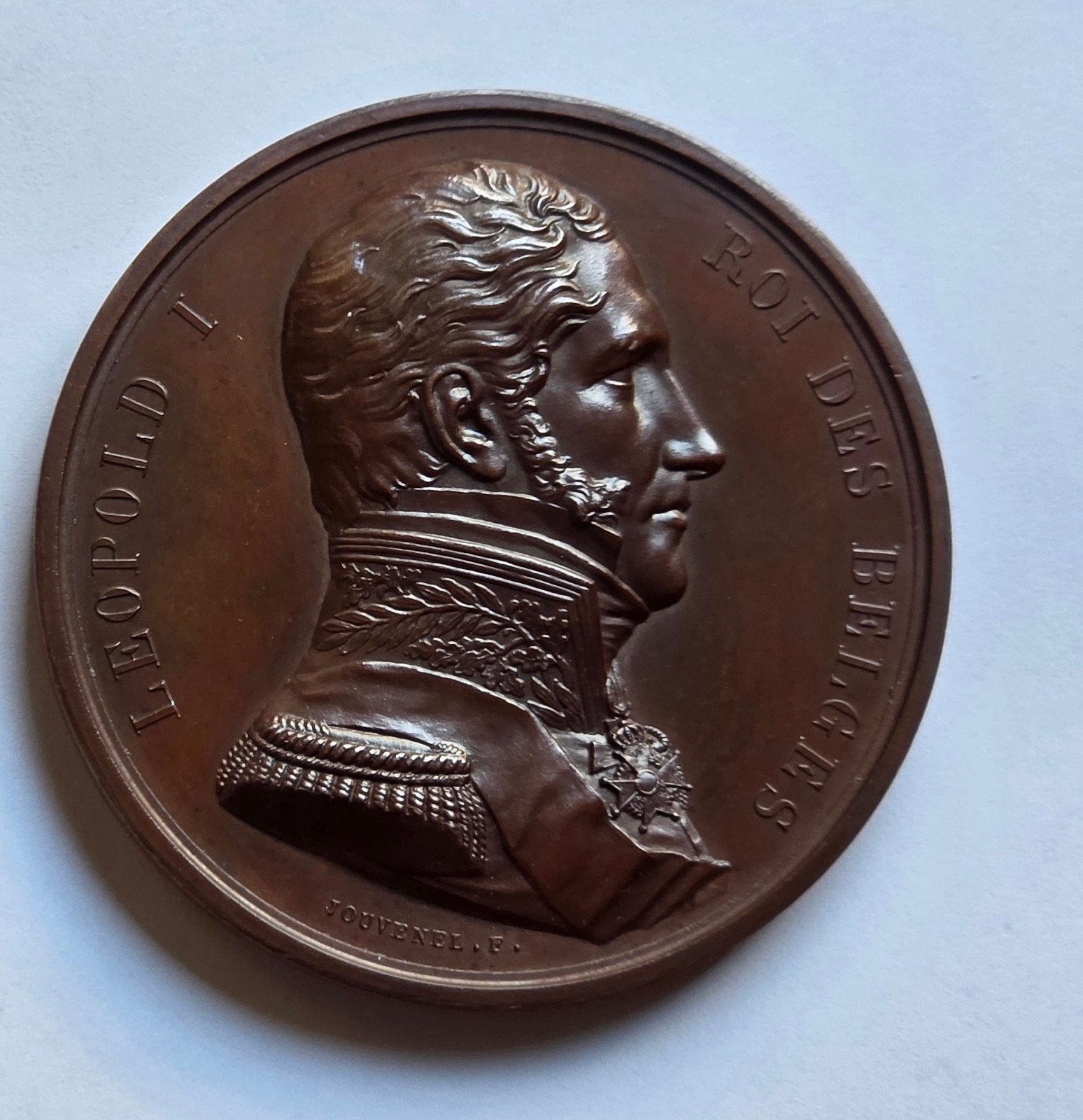 Medaille Leopold I brons " donné par le Roi " 55mm Jouvenel, Ophalen of Verzenden, Brons
