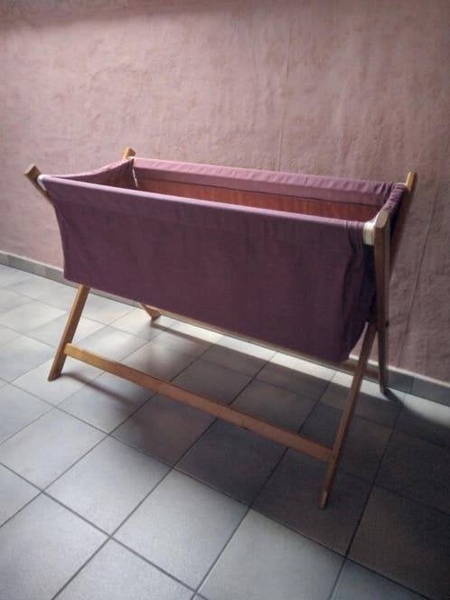 Berceau Pliant Bois Vintage, Enfants & Bébés, Enlèvement ou Envoi, Utilisé, Berceau