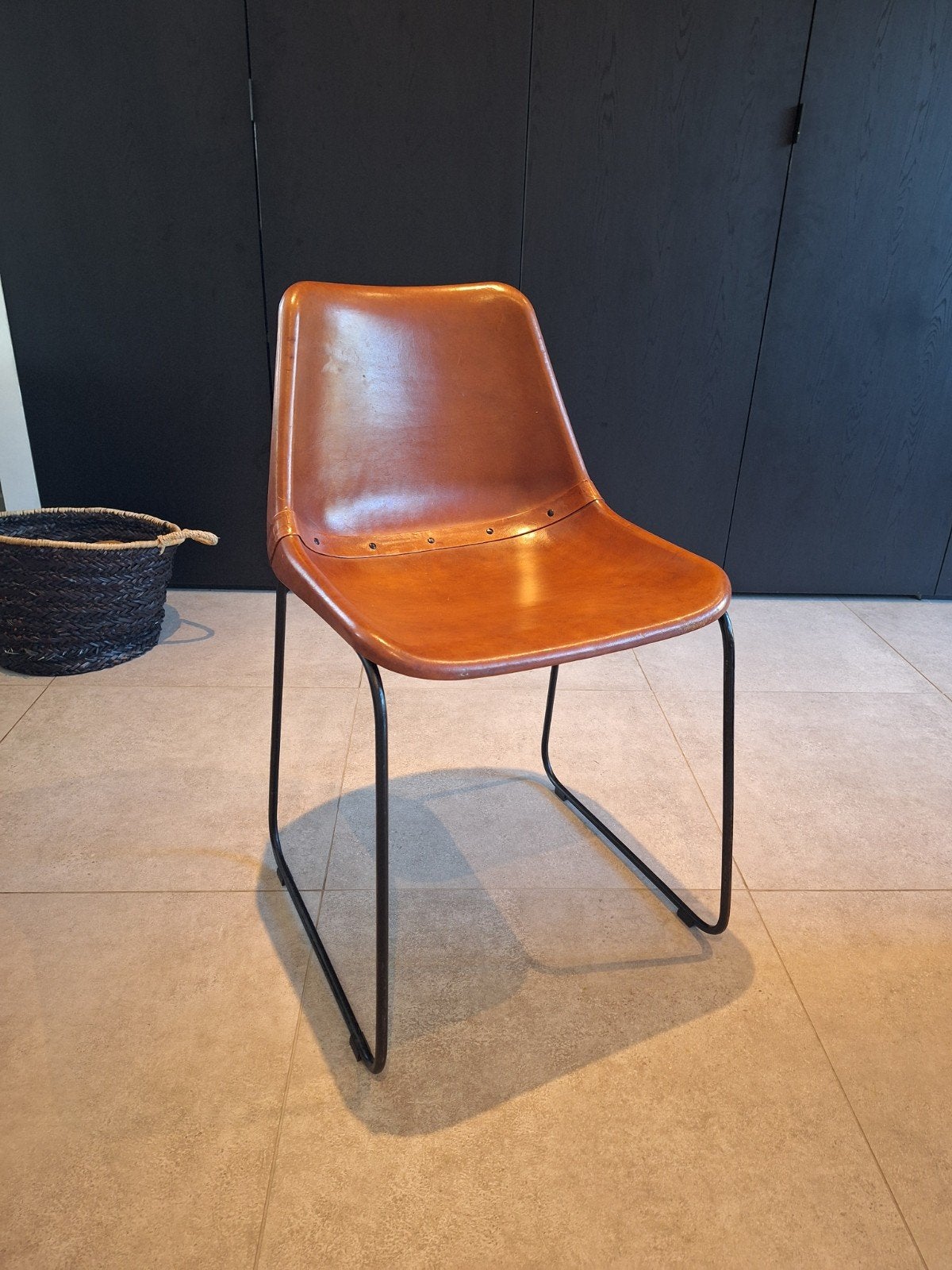 set van 8 vintage kuipstoelen, Huis en Inrichting, Ophalen, Gebruikt, Bruin, Vintage