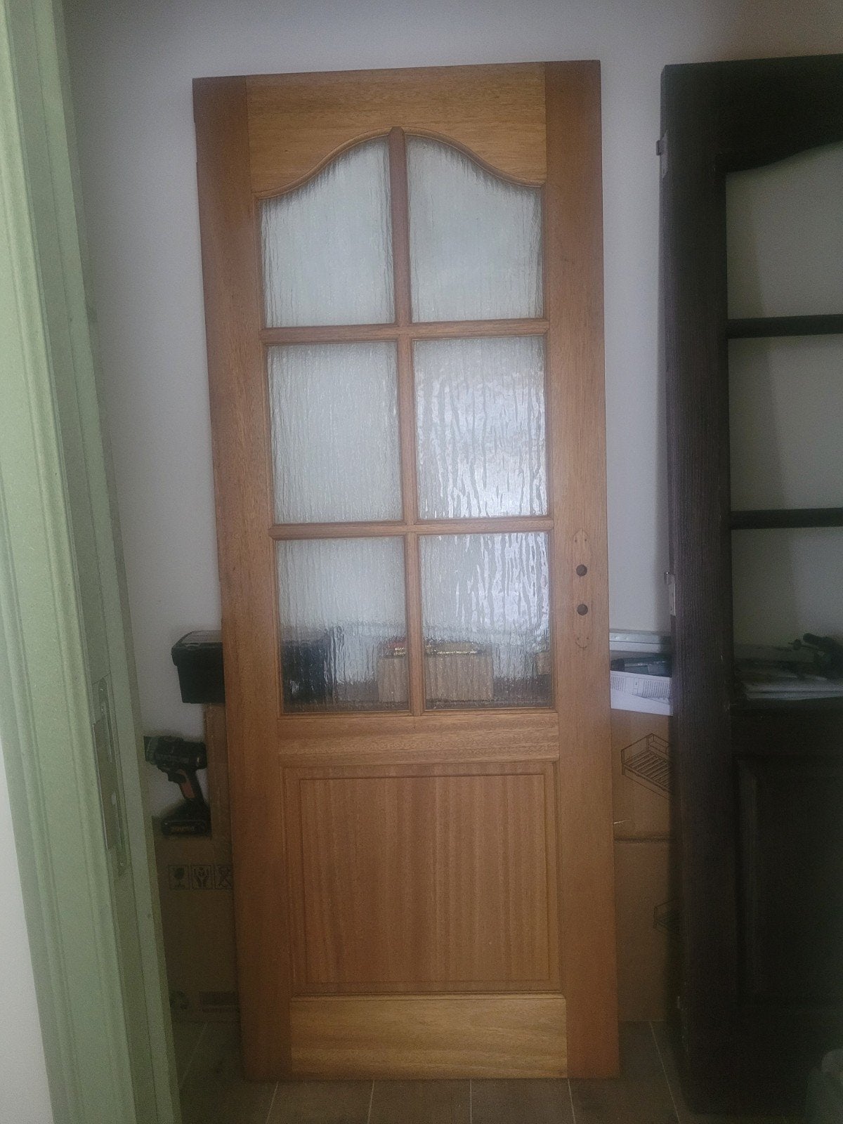 Porte en bois vitré, Doe-het-zelf en Bouw, Deuren en Vliegenramen, Ophalen, Gebruikt, Minder dan 80 cm, Binnendeur