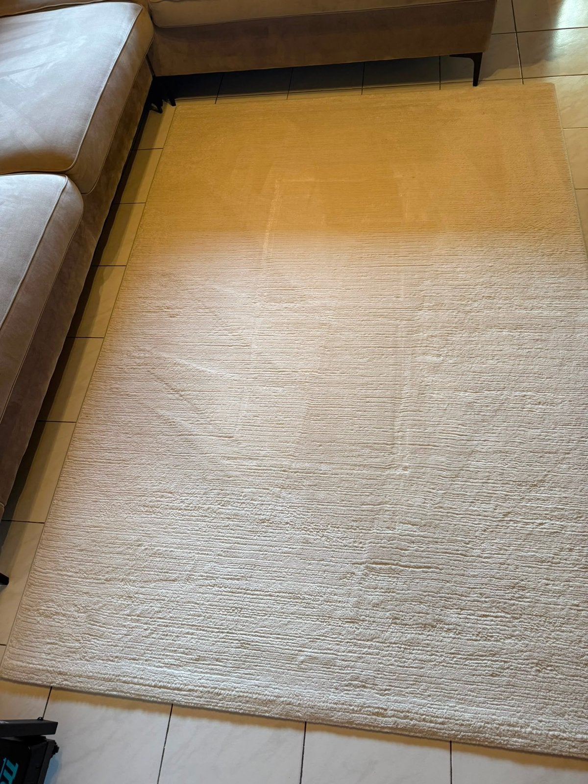 Beige tapijt 2 stuks groot en klein, Maison & Meubles, Ameublement | Revêtements de sol, Enlèvement, Comme neuf, Beige, Tapis