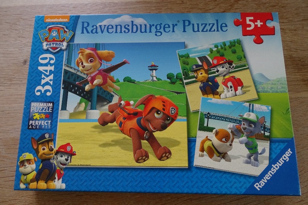 Set van 3 puzzels Paw Patrol, Ophalen of Verzenden, 10 tot 50 stukjes, Gebruikt