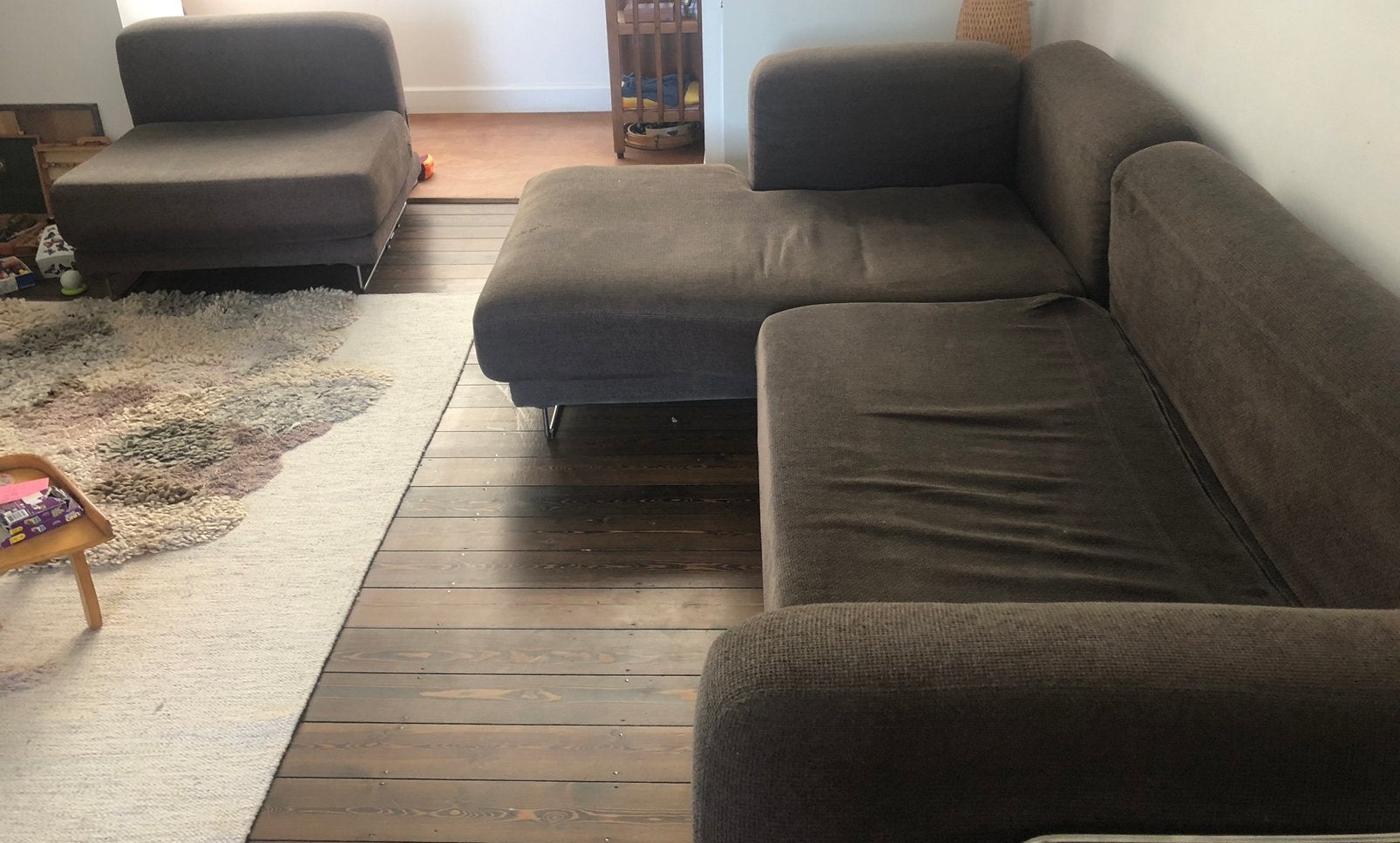 Canapé d'angle convertible marron (Style Ikea Tylösand), Enlèvement, Utilisé, Tissus