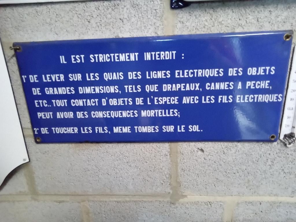 Plaque émaillée, Ophalen, Gebruikt, Reclamebord