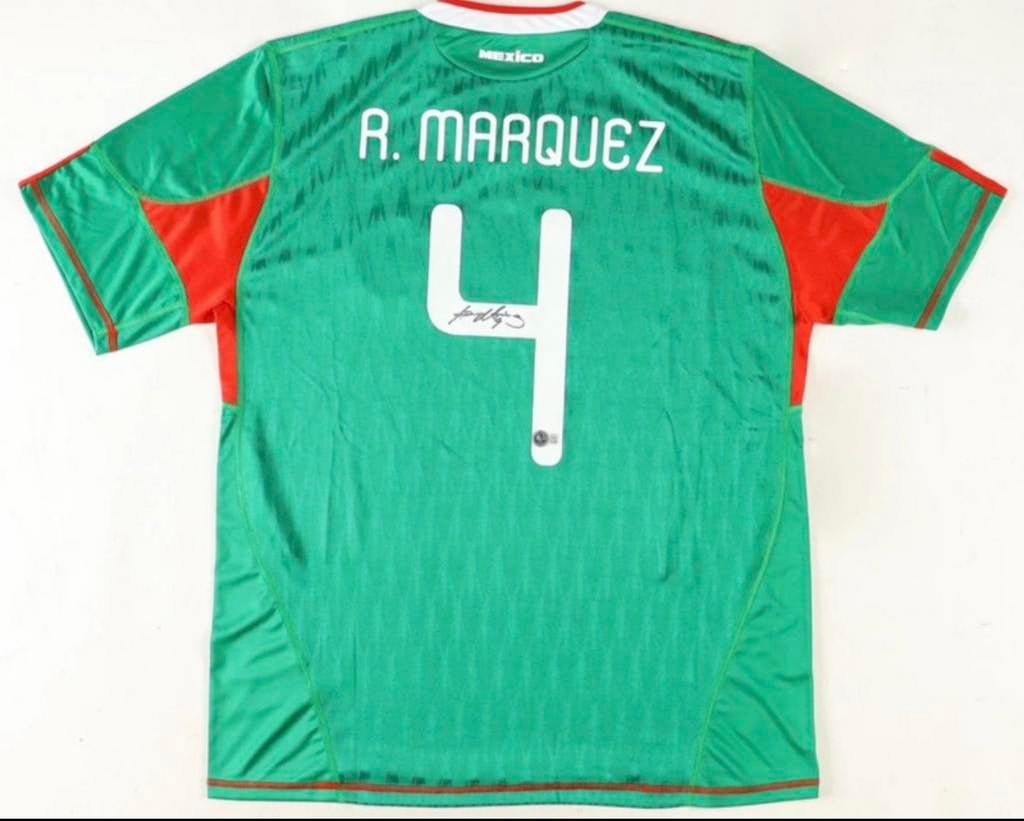 Mexico voetbalshirt gesigneerd door Rafa Márquez + Beckett, Ophalen of Verzenden, Zo goed als nieuw, Shirt