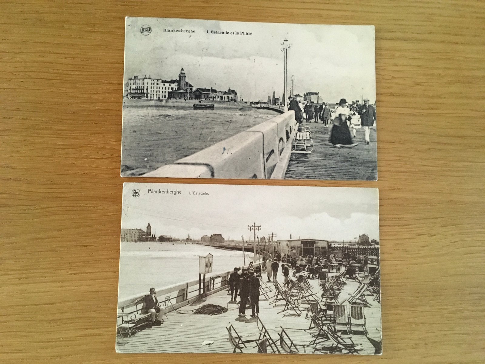 2 oude postkaarten Blankenberghe l’Estacade (2), Verzenden, Gelopen