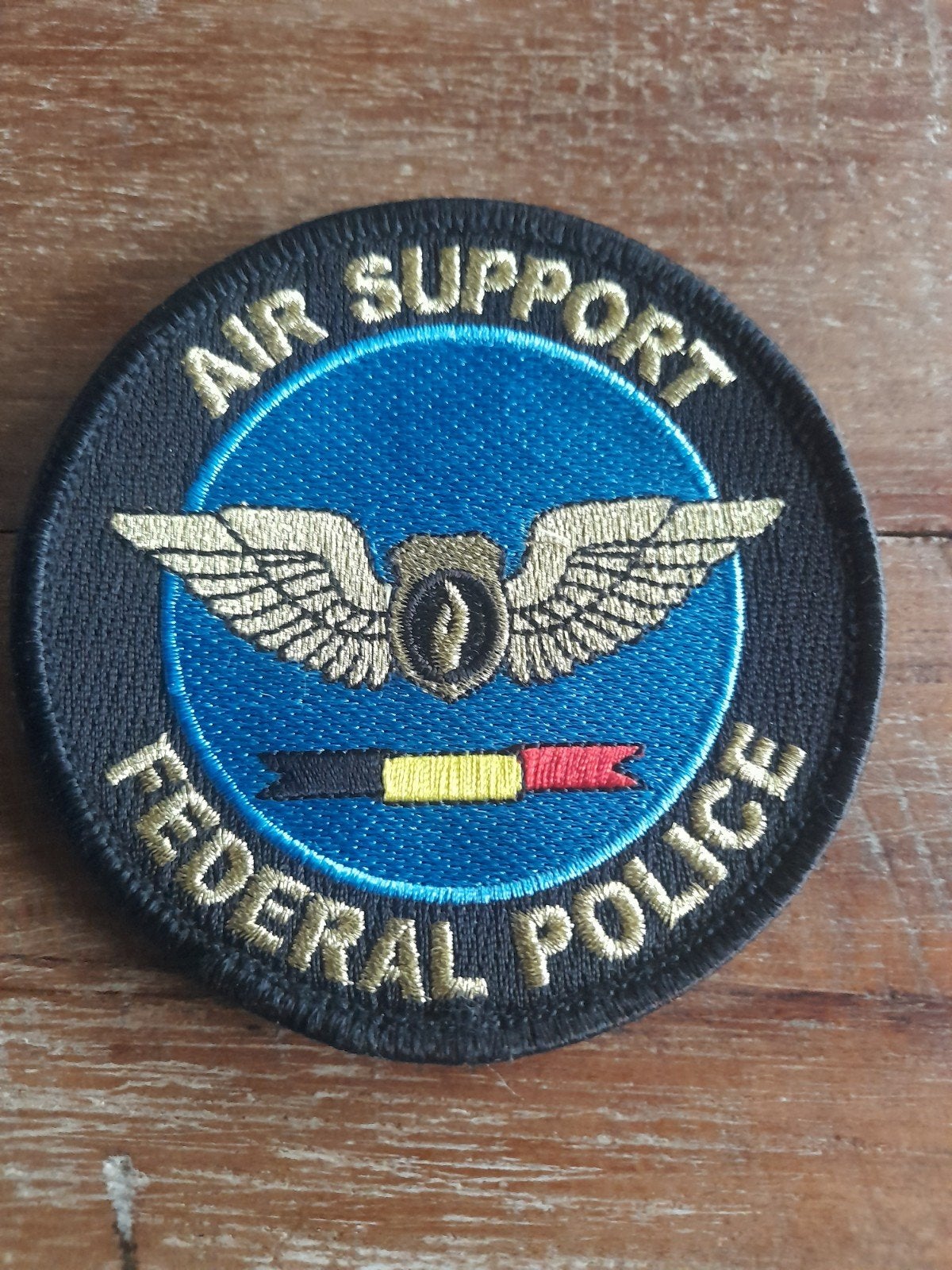 Patch POLICE FÉDÉRALE SOUTIEN AÉRIEN BELGIQUE MESLSBROEK, Enlèvement ou Envoi, Comme neuf, Écusson, Insigne ou Logo