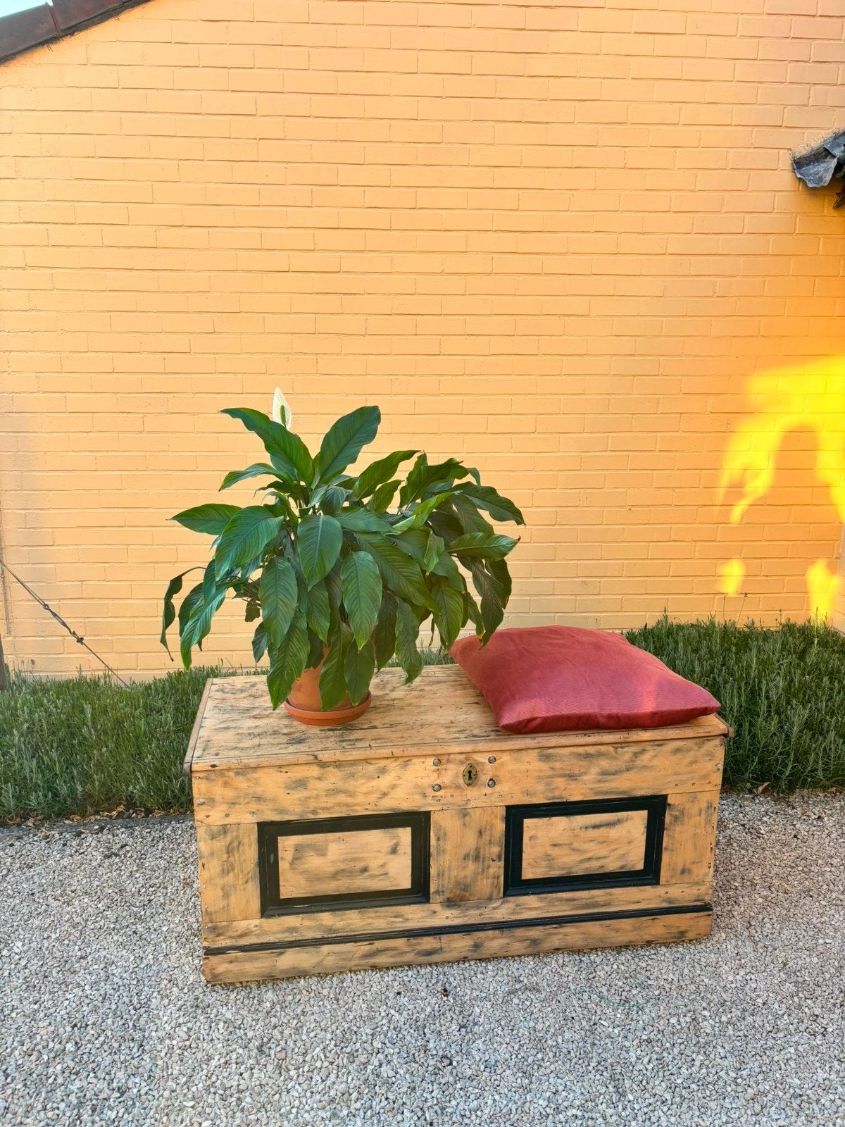 Oude houten opbergkoffer, Huis en Inrichting, Ophalen, Gebruikt, 50 tot 100 cm, 125 cm of meer