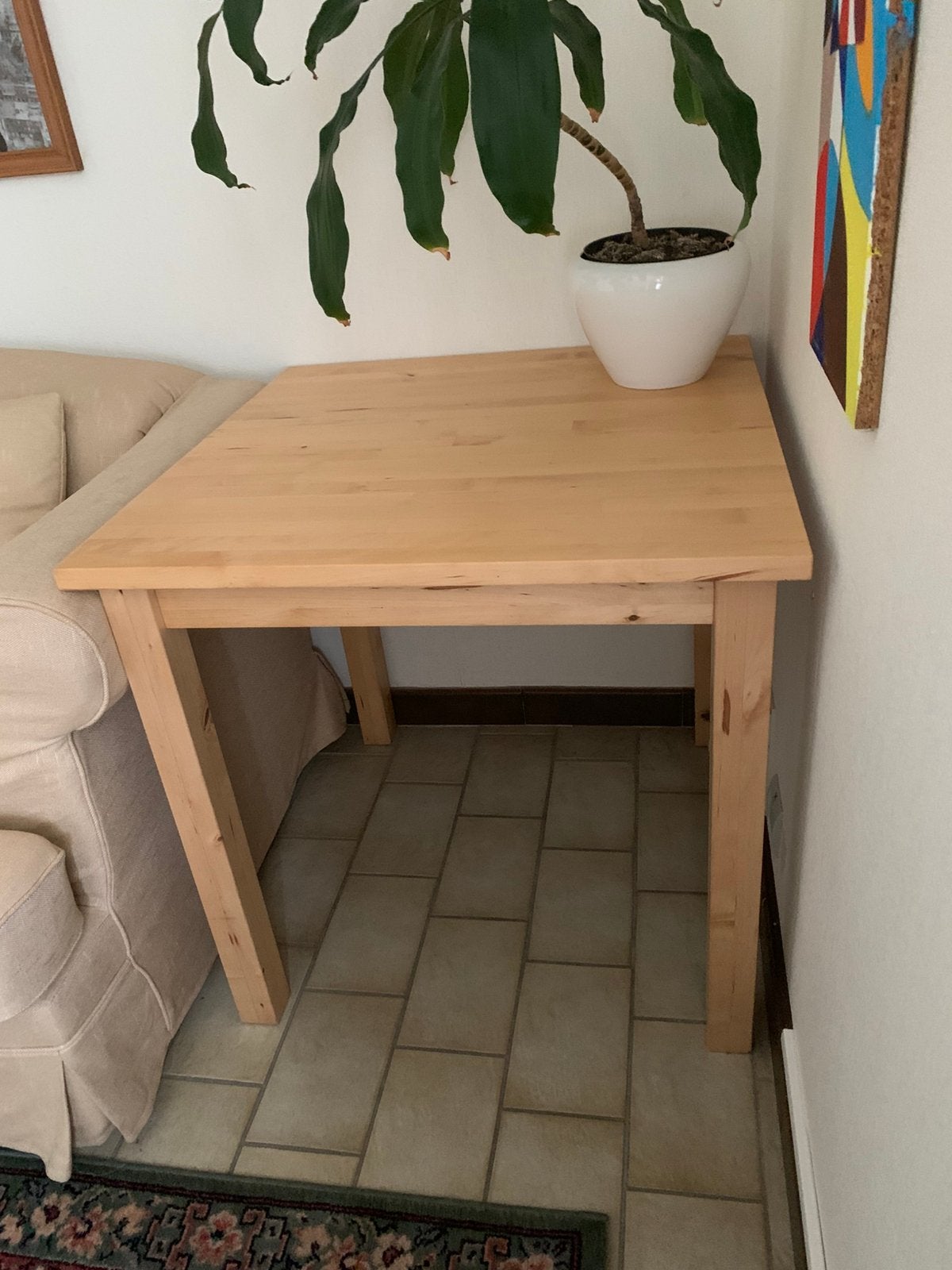 IKEA Grenen tafel 74x74cmx 73cm hoog, Ophalen, 50 tot 100 cm, Vierkant, 50 tot 100 cm