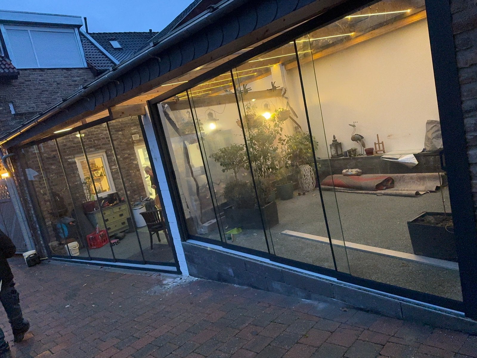 Stijlvol buitenleven verandaglazen schuifdeuren overlaping, Ophalen of Verzenden, Zo goed als nieuw, Veranda
