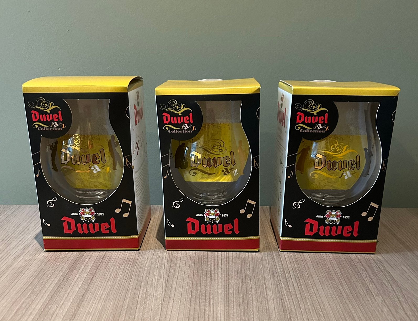 Duvel glazen  Jazz collection  Reeks van 3 stuks.  Nieuw, Verzamelen, Ophalen of Verzenden, Nieuw, Duvel