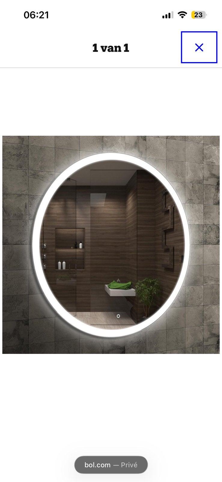 Venti 50cm Ronde spiegel met LED Verlichting, Huis en Inrichting, Woonaccessoires | Spiegels, Ophalen, Nieuw
