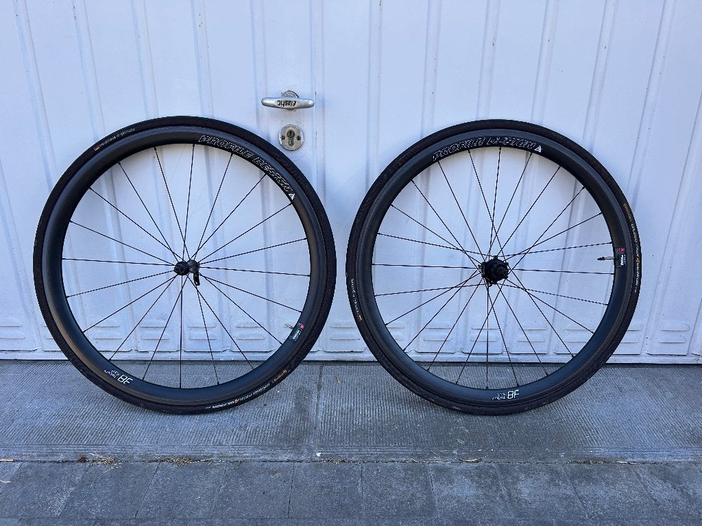 Carbon wielen, Fietsen en Brommers, Fietsonderdelen, Gebruikt, Profile design, Racefiets, Carbon