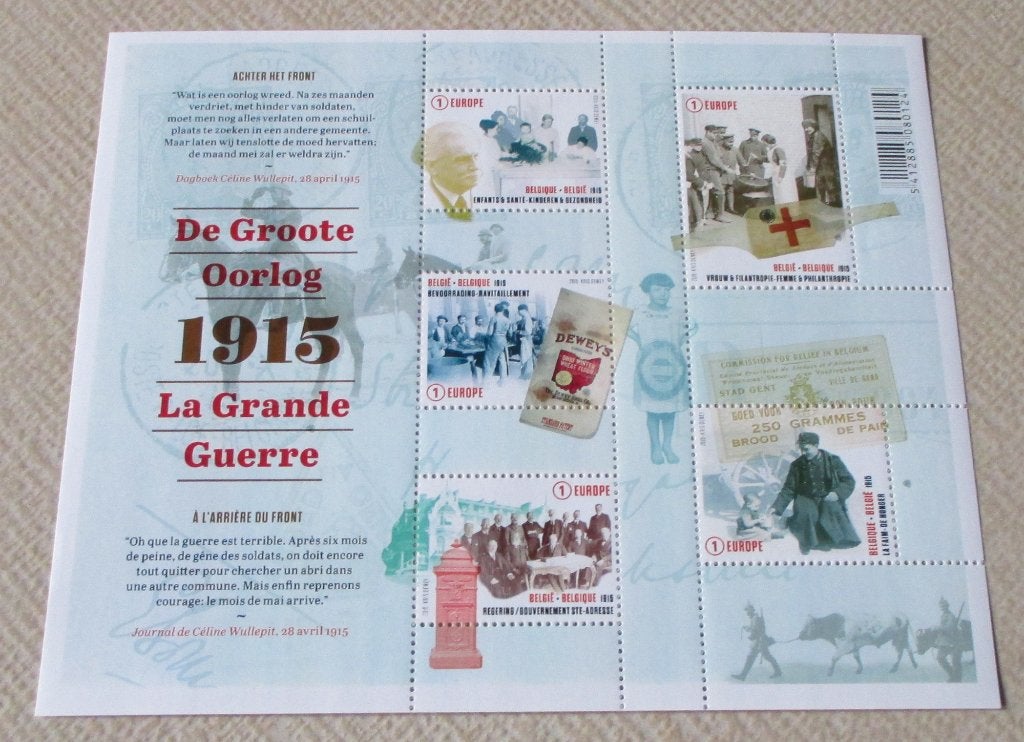1 blok de groote oorlog 1915, Postzegels en Munten, Frankeerzegel, Ophalen of Verzenden, Zonder stempel, Postfris