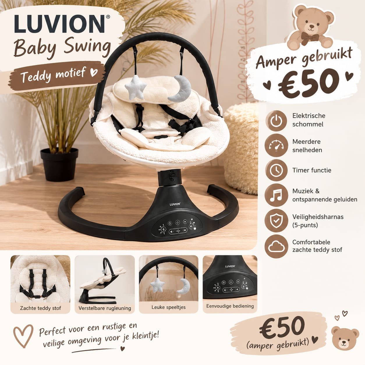 Luvion Baby Swing – Amper gebruikt, Kinderen en Baby's, Ophalen