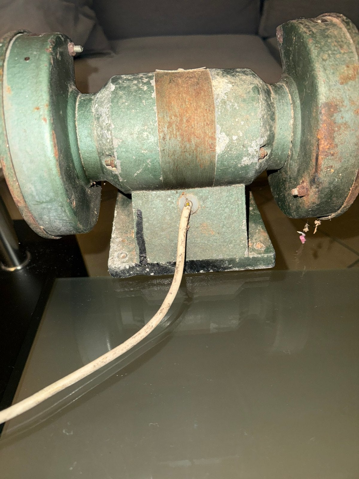 Touret à meuler ancien double – fonctionne, Bricolage & Construction, Enlèvement, Comme neuf