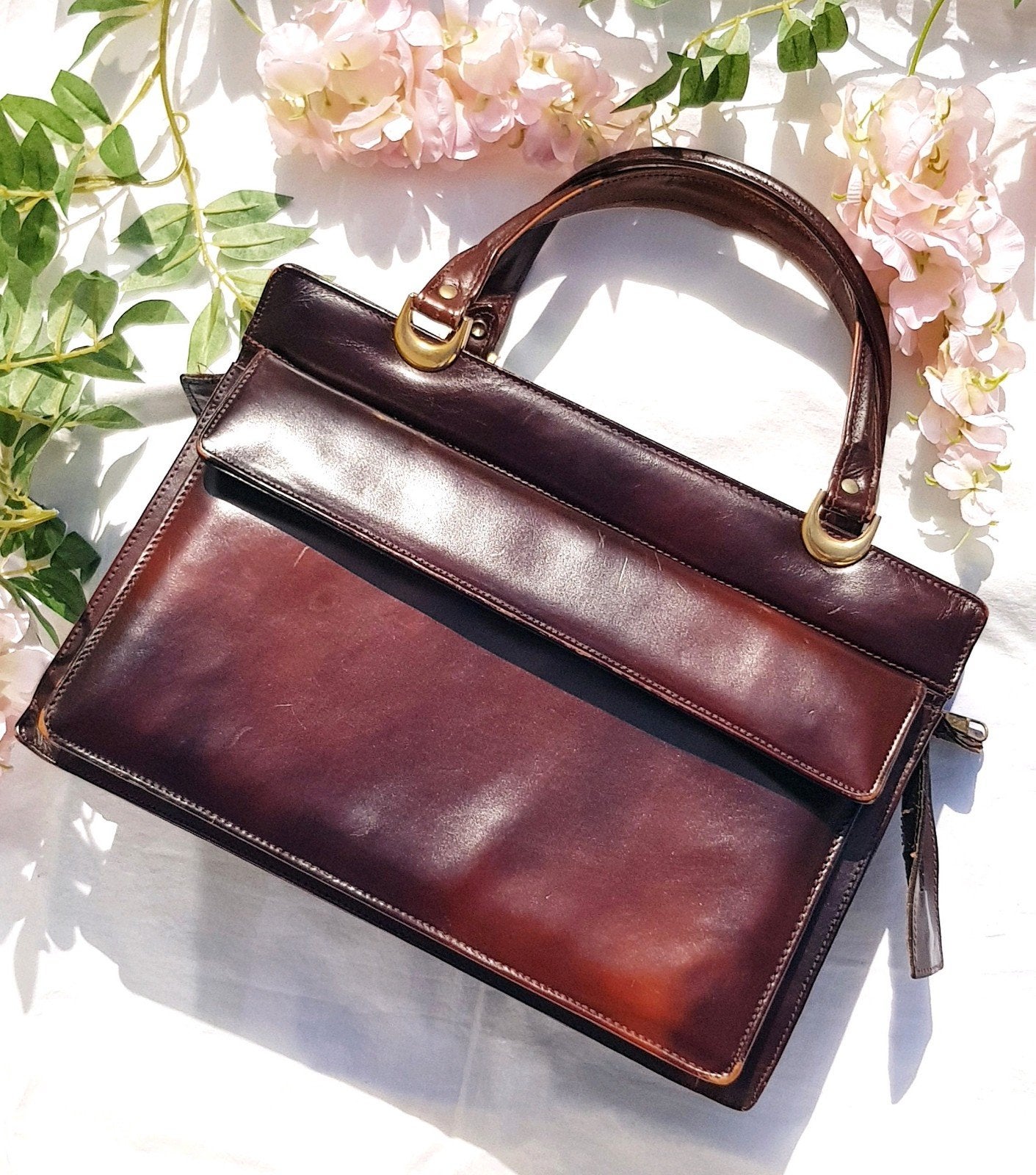 Sacoche 🤩vintage grande taille 🤩, Enlèvement ou Envoi, Utilisé, Brun, Autres types