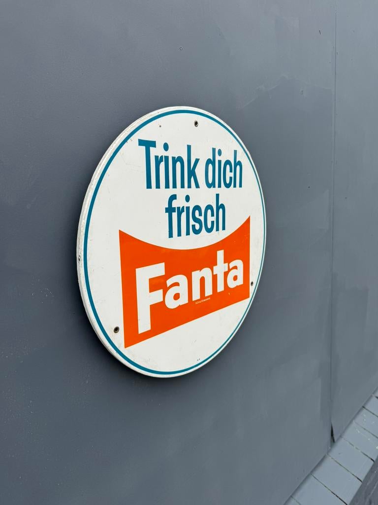Fanta oud reclamebord 1944, Ophalen of Verzenden, Gebruikt, Reclamebord
