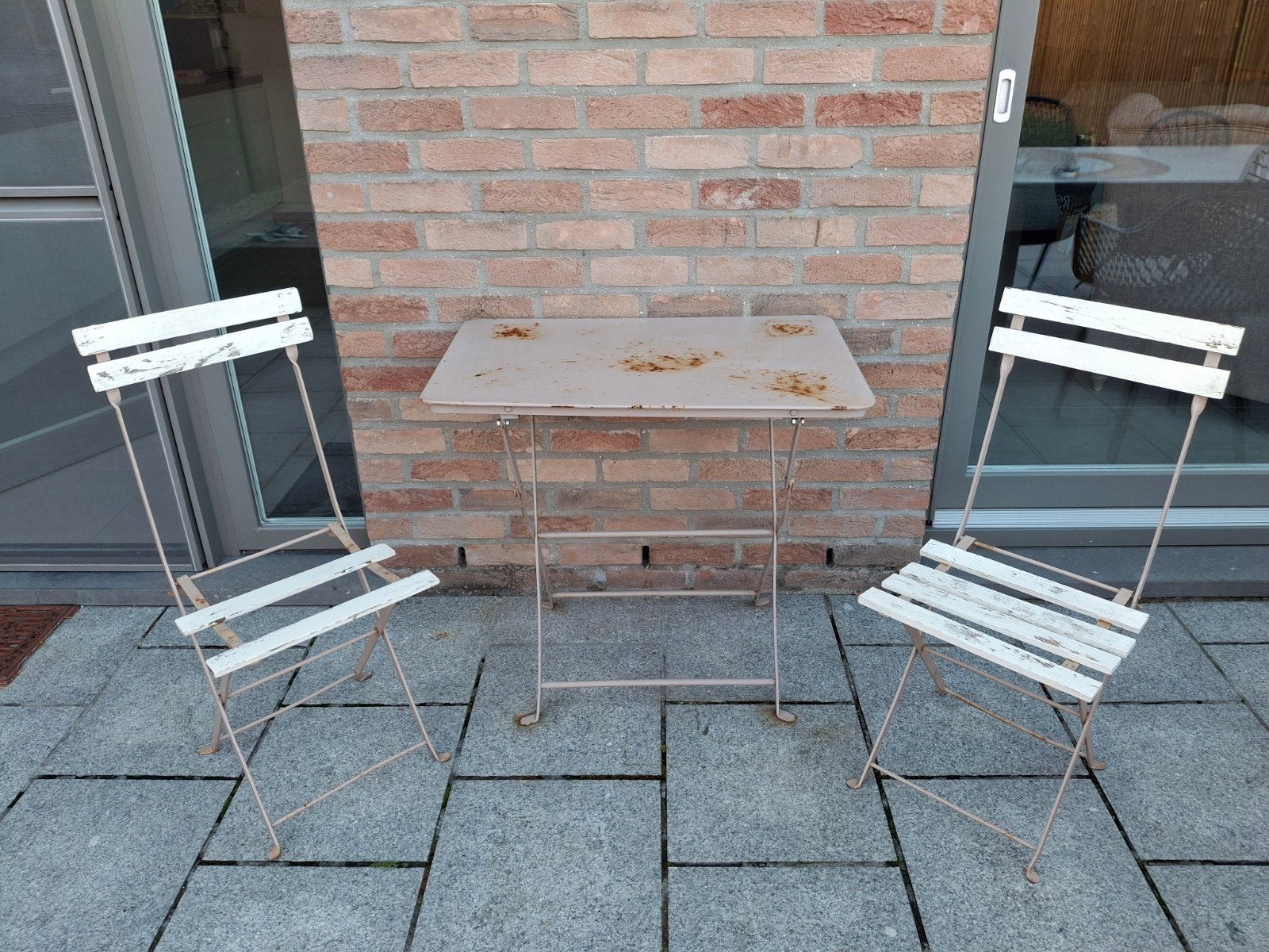 Charmante Brocante Bistro Set (Tafel + 2 Stoelen)
Charmante, Ophalen, Hout, Tuinset