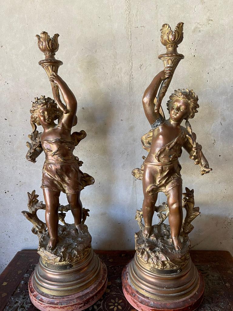 Statue en 2 zamek, ancienne et élégante, 41 cm de haut, Antiquités & Art, Enlèvement