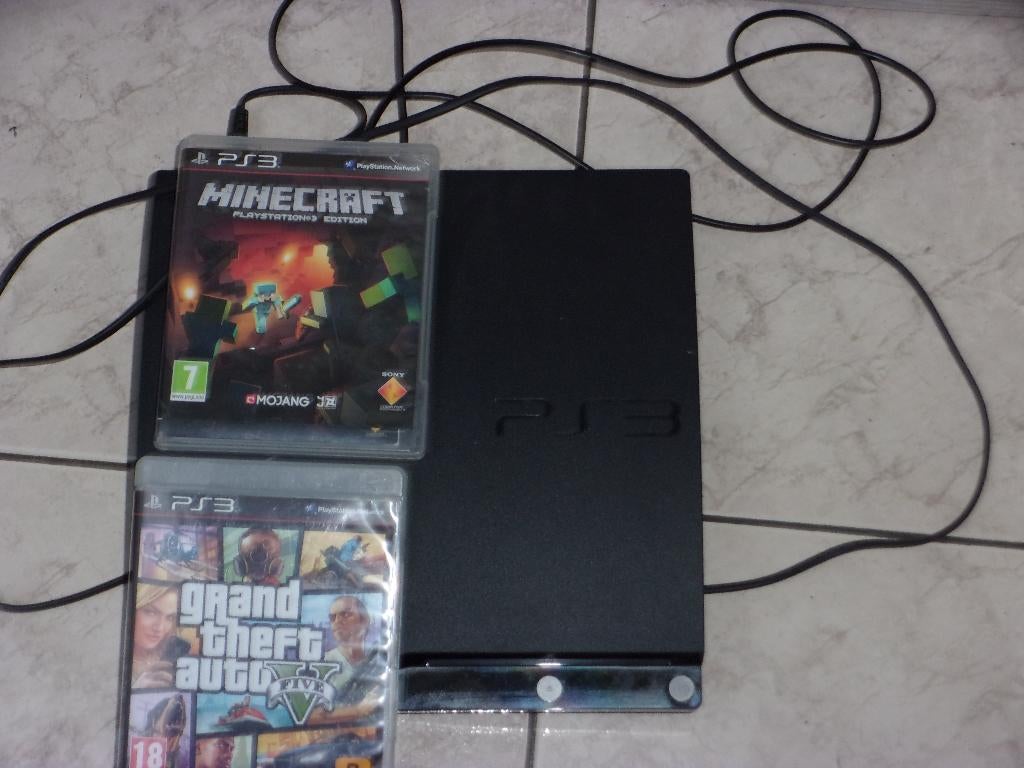 playstation 3 console zonder controllers + 2 games, Comme neuf, 120 GB, Avec jeux, Slim
