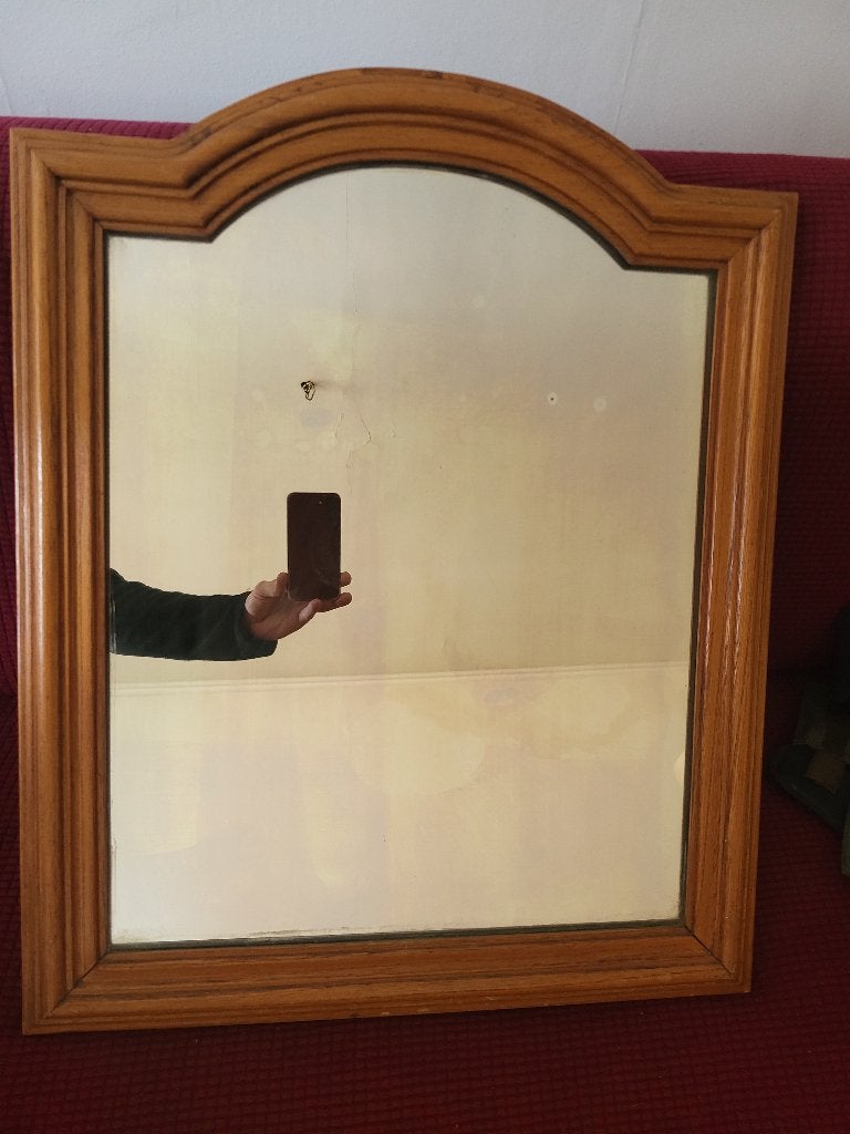 Ancien miroir 55 x 68 cm, Antiquités & Art, Antiquités | Miroirs, Enlèvement ou Envoi, Rectangulaire, 50 à 100 cm, Moins de 100 cm