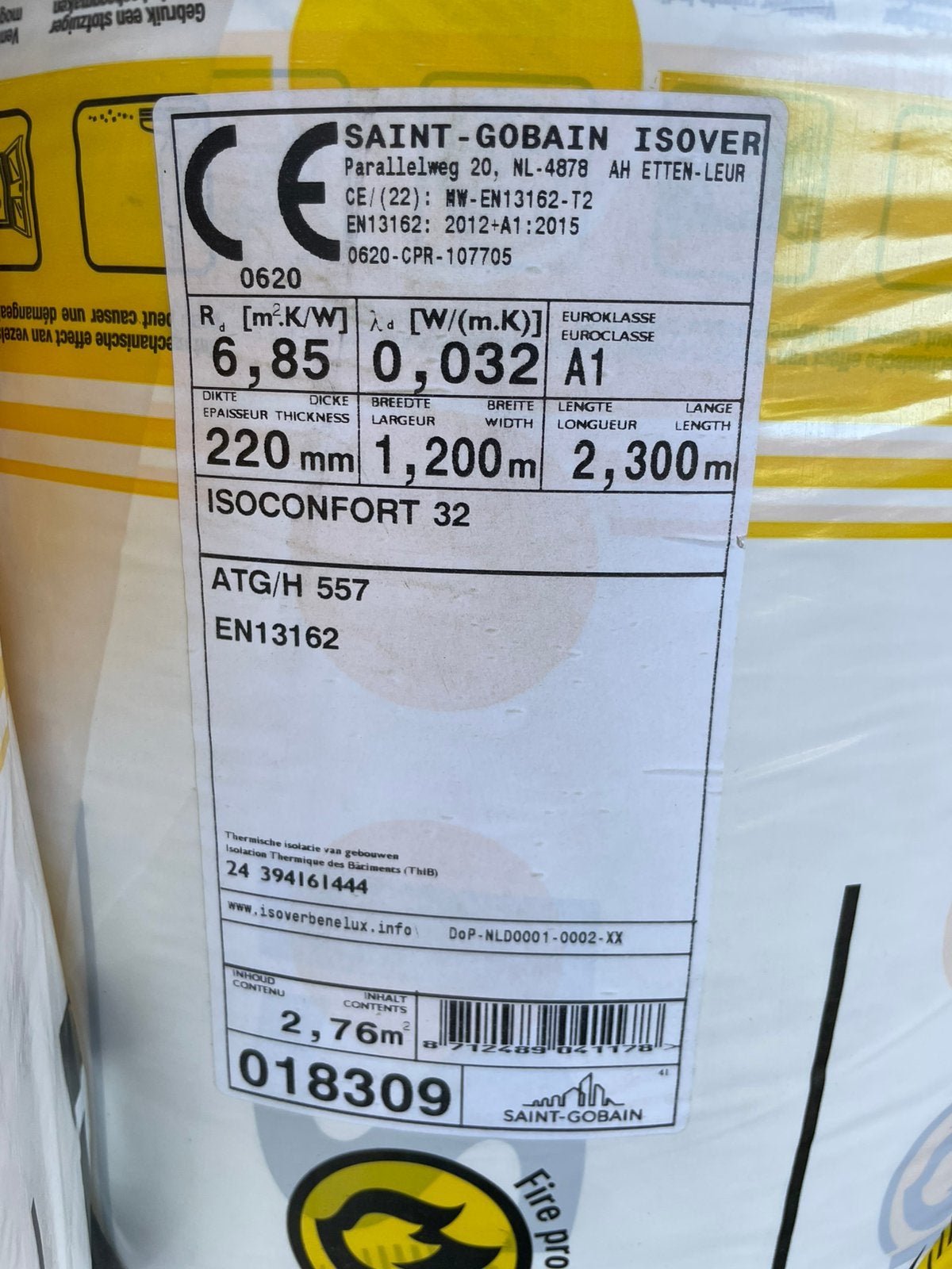 Isover rockwool 220. 0.032, 12 cm of meer, Nieuw, Steenwol, 15 m² of meer