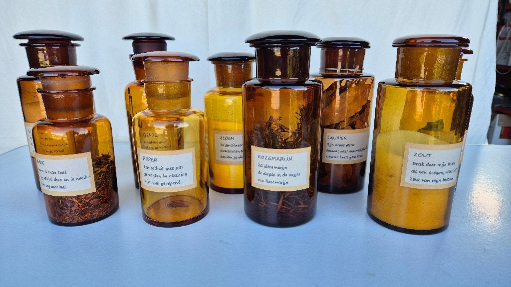 Ensemble de huit pots à pharmacie anciens, Antiquités & Art, Antiquités | Verre & Cristal, Enlèvement