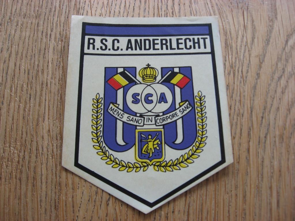 RSC Anderlecht SCA Mens Sano In Corpore Sano Vintage Sticker, Verzamelen, Ophalen of Verzenden, Nieuw, Poster, Plaatje of Sticker