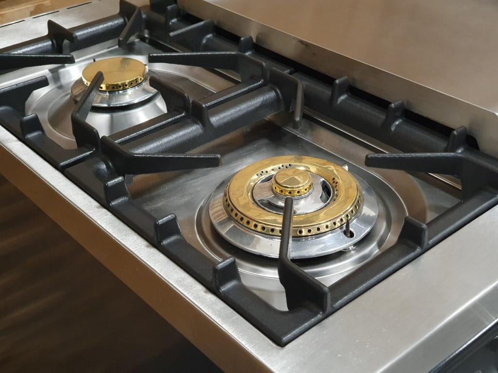 🔥Luxe Boretti Majestic Fornuis 91cm antraciet + rvs frytop, Gaz, Classe énergétique A ou plus économe, Comme neuf, Enlèvement