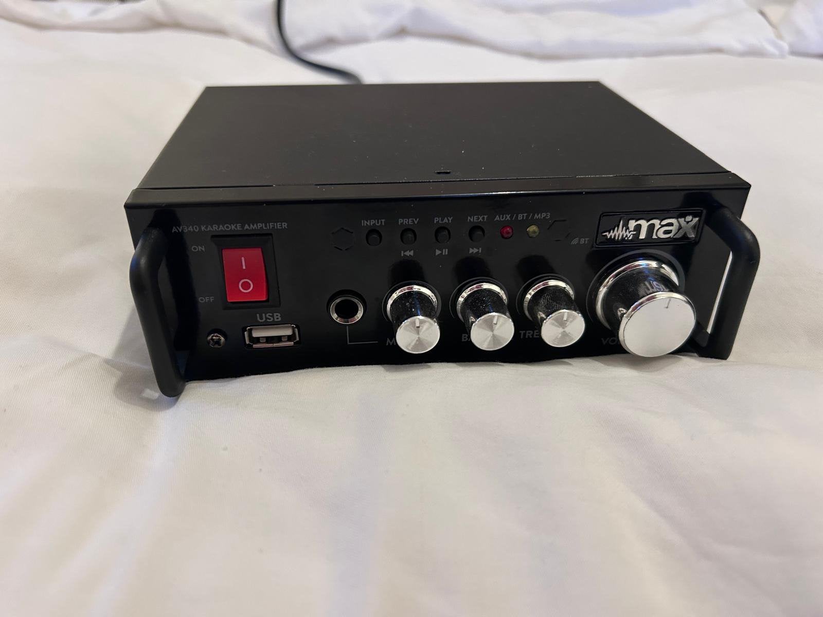 MAX AV340 Mini Versterker met Bluetooth, TV, Hi-fi & Vidéo, Enlèvement, Comme neuf